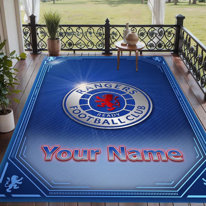 Custom Text Printed Rug Rangers FC Non Slip Floor Carpet For Home Room Decor