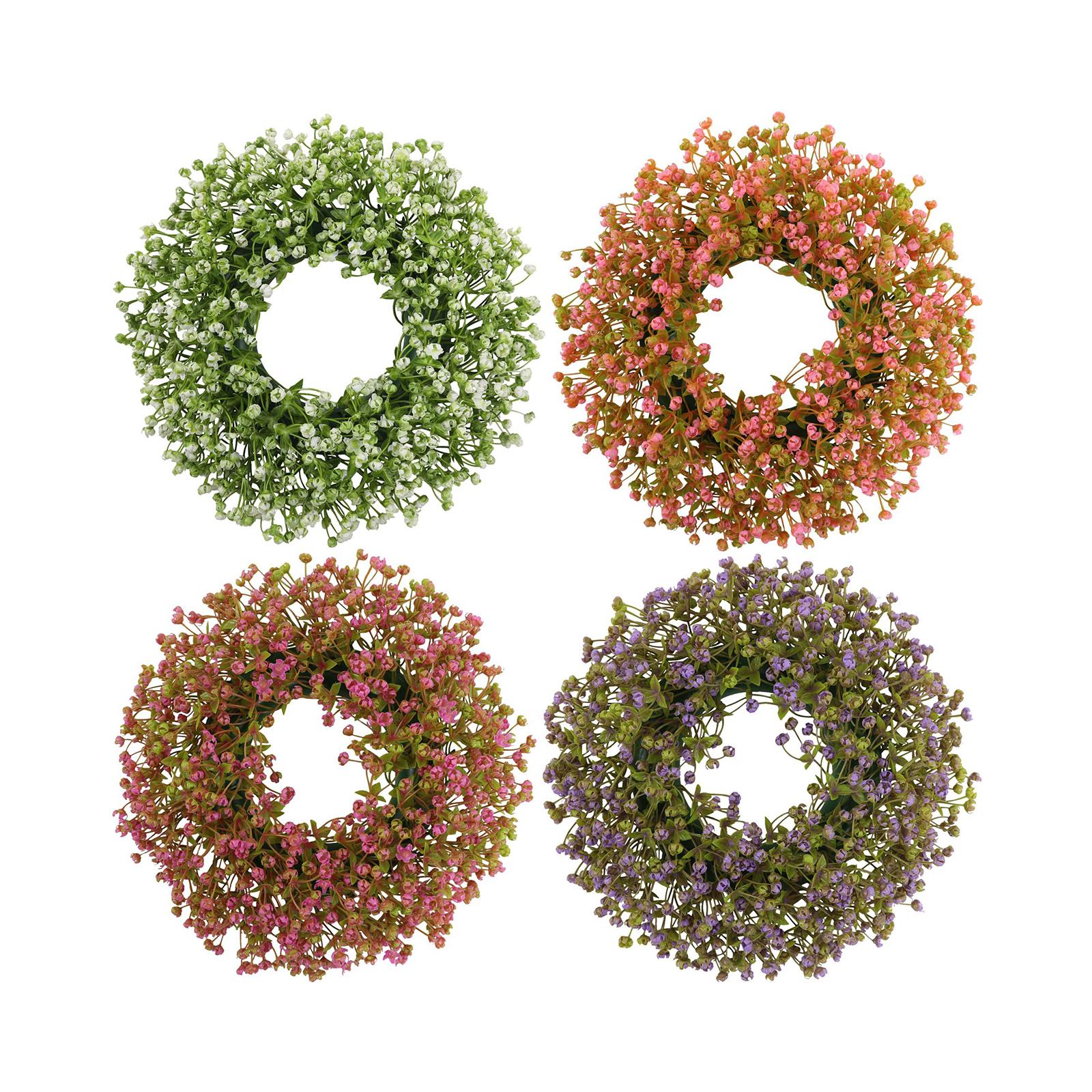 Door Wreath Decorative Vivid Gift Artificial Flower Wreath Spring Summer Wreath for Festival Farmhouse Living Room Wall Decor colore rosso rosa