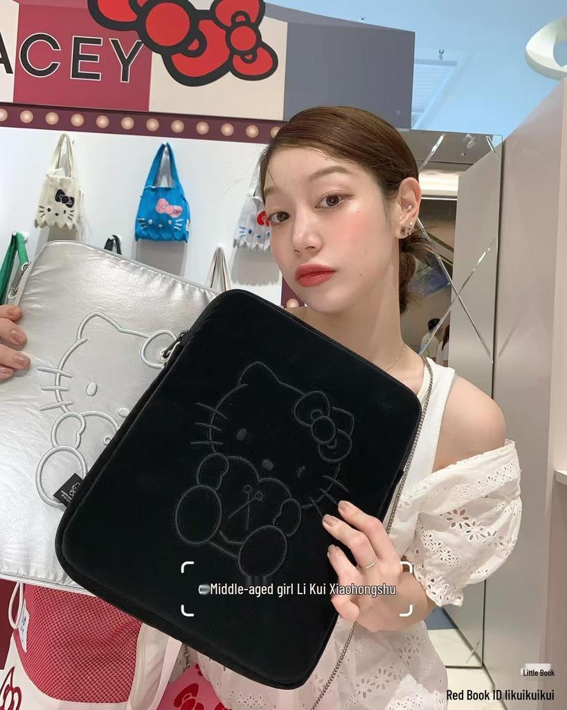 Korean Hello Kitty Style Embroidered Tablet & Laptop Storage Bag