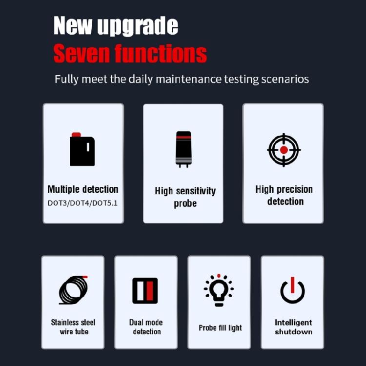 Brake Fluid Tester DOT3 DOT4 DOT5.1 Indicator Hydraulic Liquid MoistureAnalyzer
