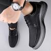 Fashion New Male Lace-Up Business Flats High Quality Men Shoe Genuine Leather Mens Casual Shoes All-match Male Comfortable Walking Shoe