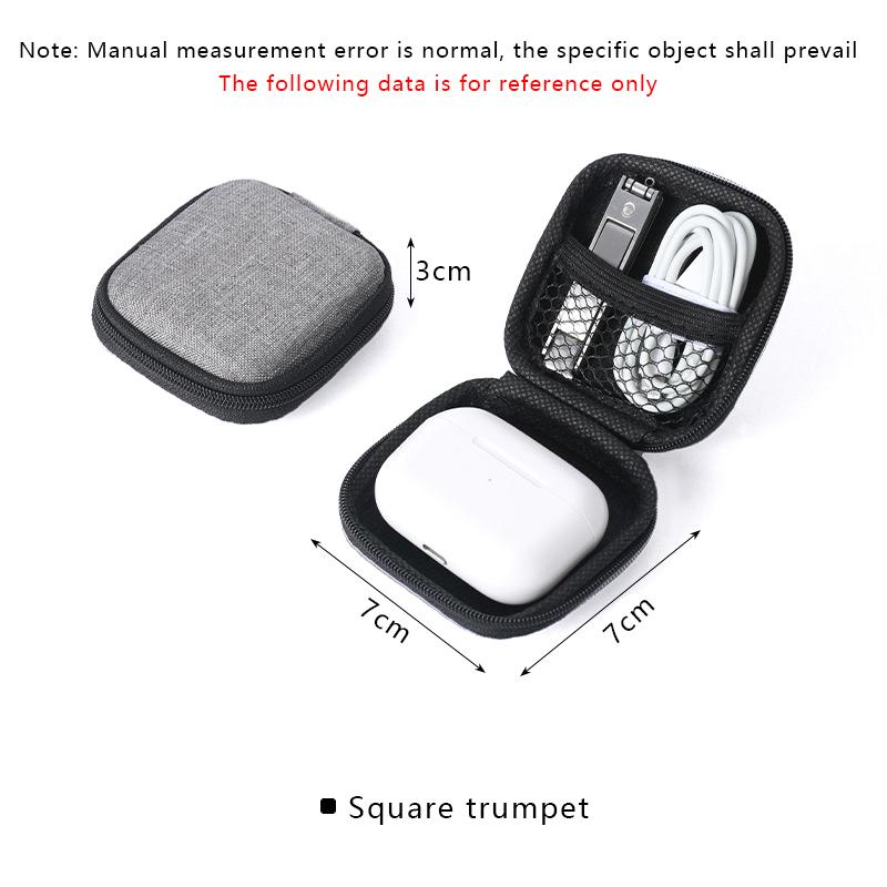 Mini Sacoche de Rangement Portable EVA Pochette Sac de Transport Fermeture Éclair Étui pour Écouteurs Airpod/Téléphone/Accessoires Câble de Charge