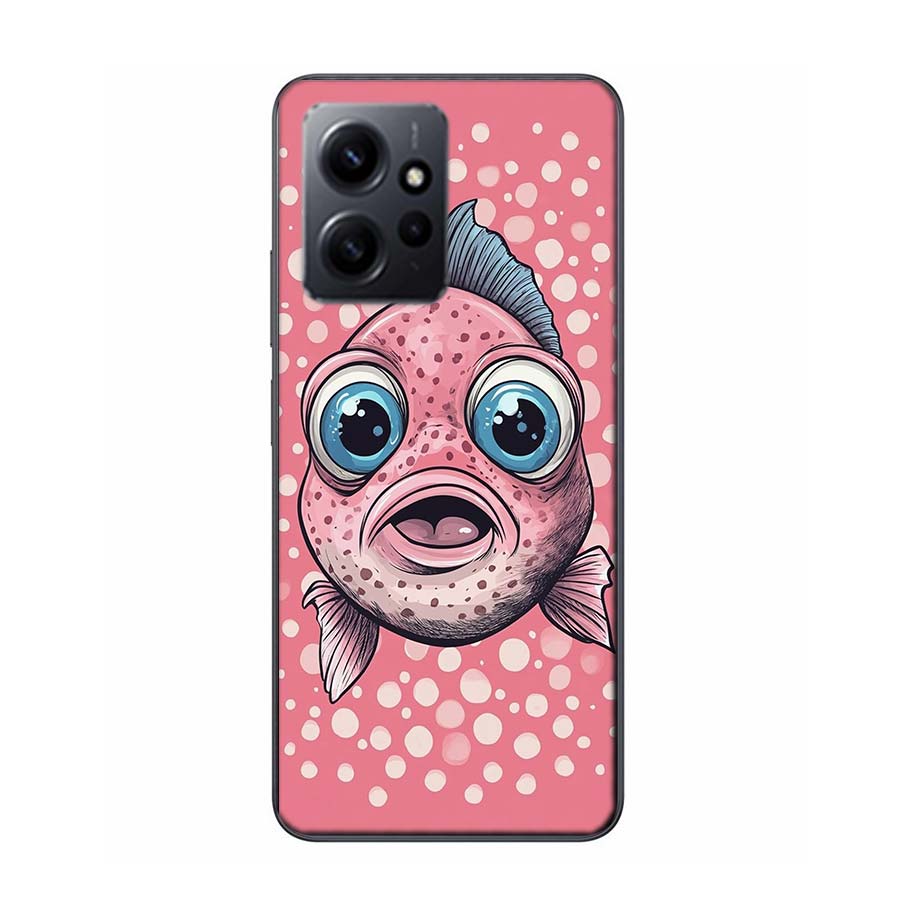 Pop Art Drawing Ideas Fish Phone Case For Redmi 12 13C 12C 15C 9 10 10C Note 13 Pro Plus 14 15 Pro 9T 9C 9A TPU Soft Cover Clear