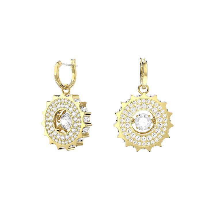 Swarovski Rota Series Water Drop Mixed Round Cut Dextera Imitation Crystal Earrings Women earrings Gold 5650364 Box+Shopping Bag (Random Color)