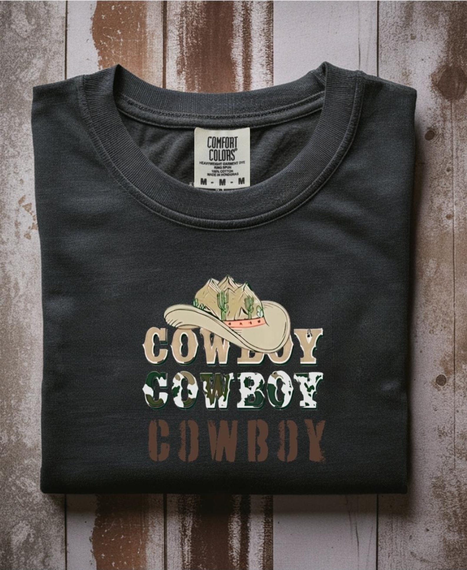 Cowboy Hat Western T-Shirt | Country Graphic Tee | Rodeo Cowboy Shirt | Rustic Western Text Tee | Unisex Casual Streetwear Tee | Gift XL