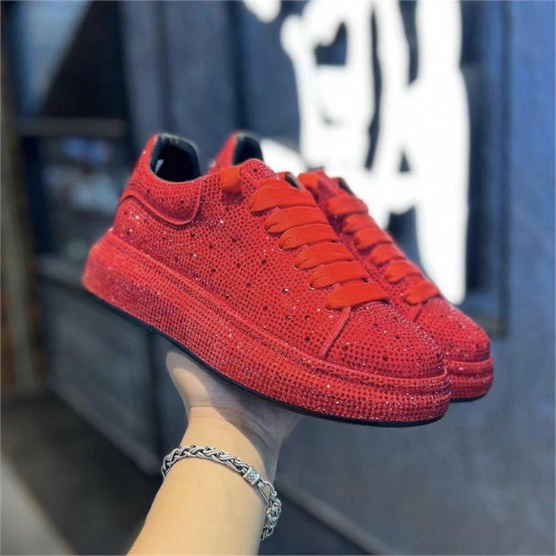 Zapatillas de lona para hombre de primavera europea, de caña baja, con diamantes calientes, color liso, con cordones, informales, tipo papá, bc