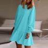 Women's  Long Sleeve Pullover Top Knit Ribbed Knit Patchwork Sweatshirt Dress Casual  Dresses