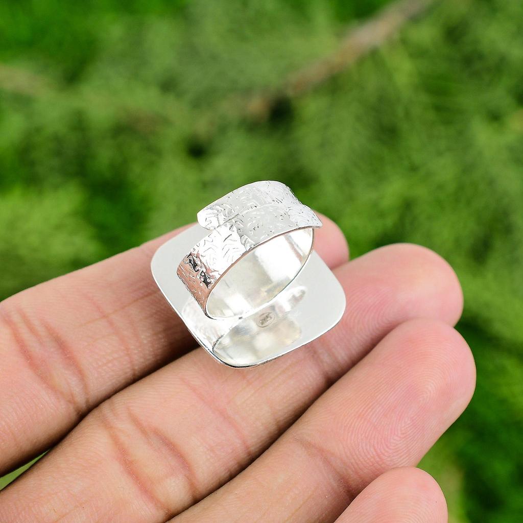 Gift For Her 925 Silver Natural Sunstone Gemstone Solitaire Adjustable Ring