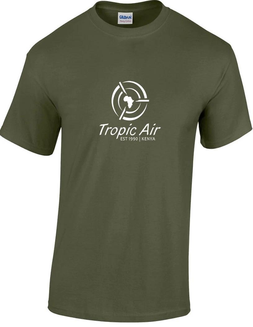 Tropic Air Kenya White Logo Kenyan African Cotton Military Green T-Shirt 2XL