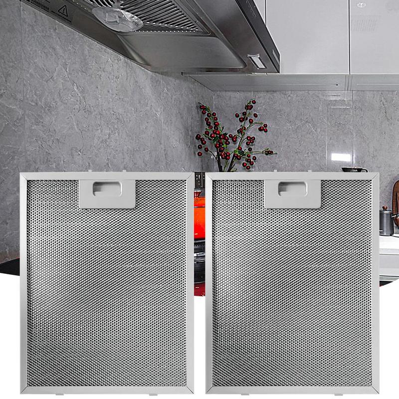 2Pcs aluminum Cooker Hood Filters Metal Mesh Extractor Vent Filter Kitchen Tools for Home Kitchen Restaurant Exhaust System