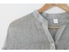 Women's Summer Seven Sleeve Loose Cotton Linen Stand Collar Blouse