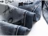 Herrtrendiga Europeiska & Amerikanska Hip-Hop Stil Smal Passform Broderade Jeans