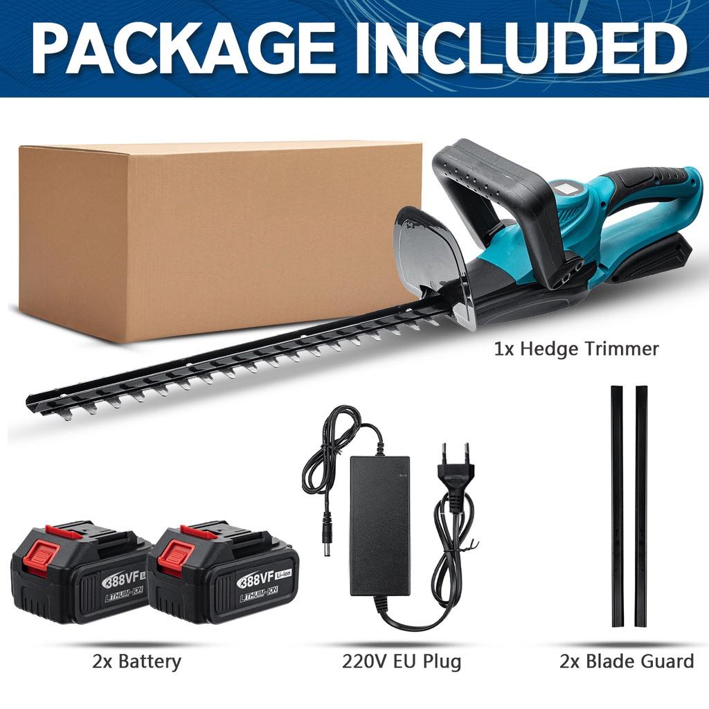 1500W 388VF Cordless Hedge Trimmer Electric Hedge Trimmer Cordless Battery Pruner Trimmer for Grass Garden Tool for Mak