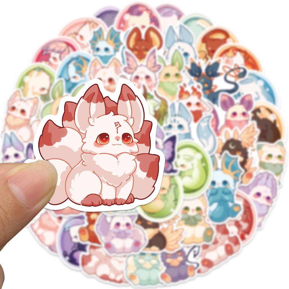50 Fantasy Creature Cartoon Graffiti Stickers Trolley Box Water Cup Diary Waterproof DIY Stickers