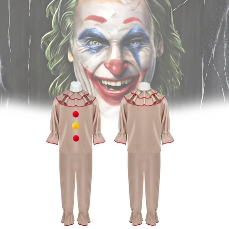 Twisted Clown Cosplay Costume For American Horror Story In Stylish Brown Fabric