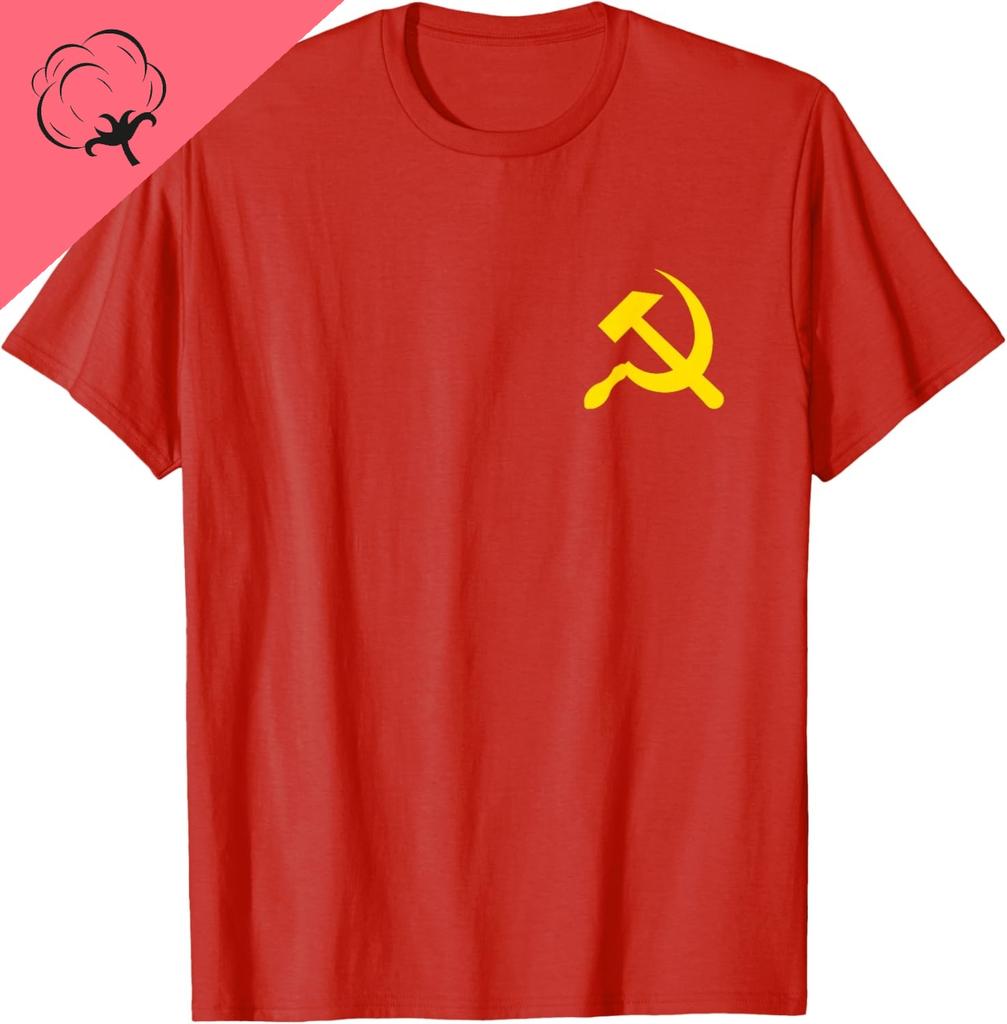 CCCP USSR SOVIET UNION HAMMER AND SICKLE VINTAGE RETRO T-Shirt Breathable and Comfortable Cotton Camiseta Hombre