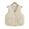 Crew neck quilted warm windproof vest down cotton vest cotton top warm jacket new autumn and winter