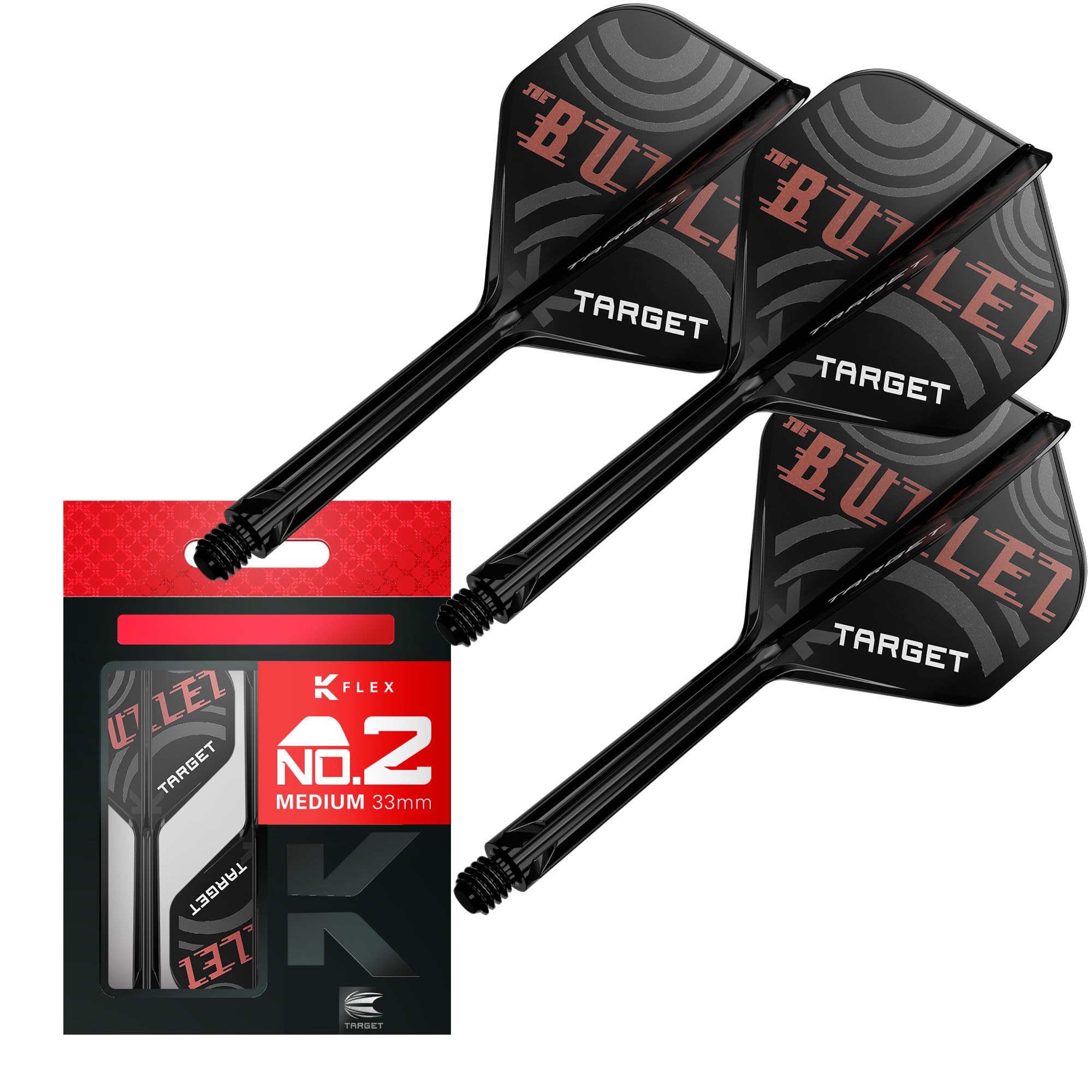 

TARGET Darts Stephen Bunting KFLEX Flight Shaft System 2 KFLEX Flights Short Inbit and Medium & No. (Standard) All-in-One (3-Pack) (19mm), (26mm),