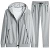 Mens Hooded Long Sleeve Sportswear Set Casual Running Tracksuit Lightweight Cotton Blend