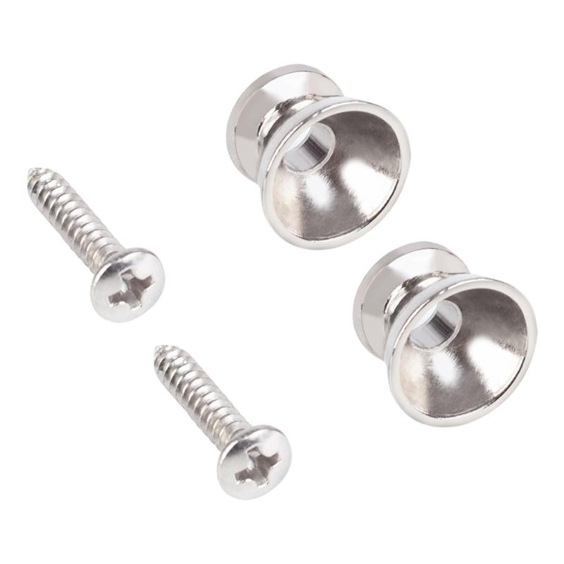 2pcs Stylish Silver Bell Shape Strap Buttons Skidproof Strap Lock Guitar Buckles Suitable for Various Skill Levels