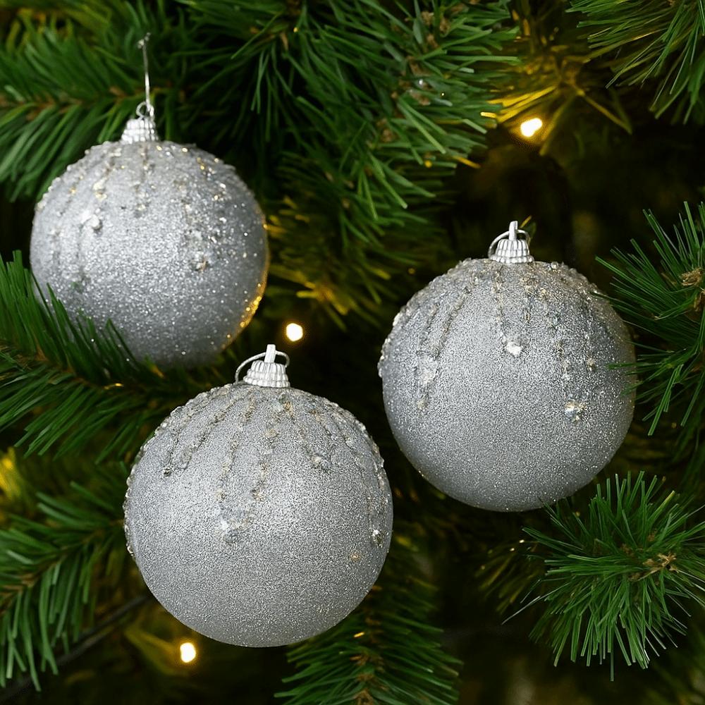 3 pcs/set Hanging Decorations Christmas Color Balls Xmas Tree Ornaments  Tabletop Decoration