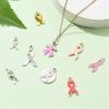 50pcs Alloy Drop Oil Pendant Beads Breast Cancers Logos Ribbon Pendants Jewelry Making Supplies DIY Necklace Accessories