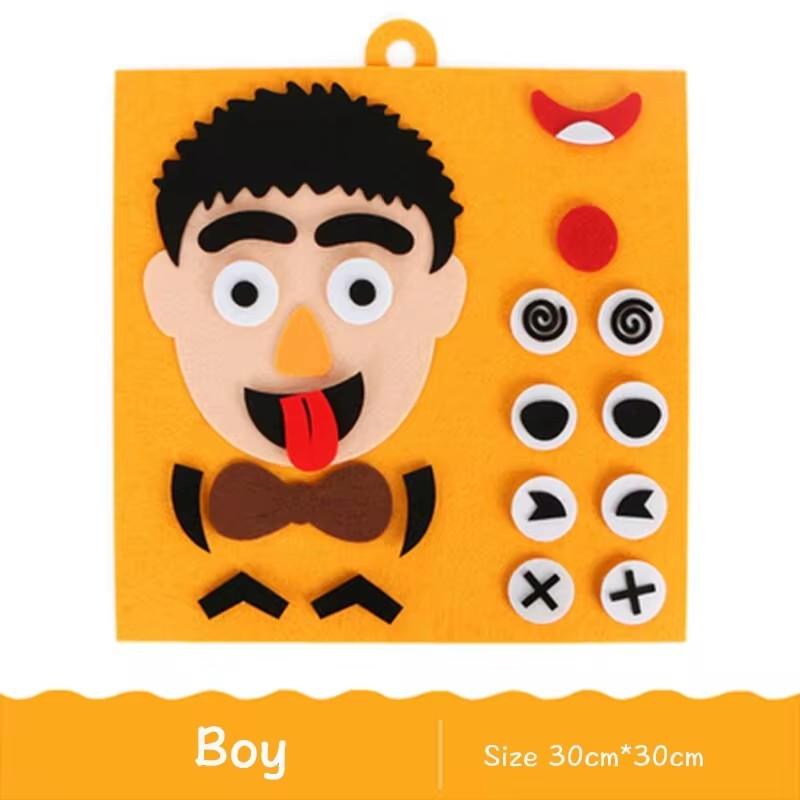 DIY Emotion Change Puzzle Toys Creative Facial Expression Kids Learning Educational Toys For Children Funny Set Fun Gift
