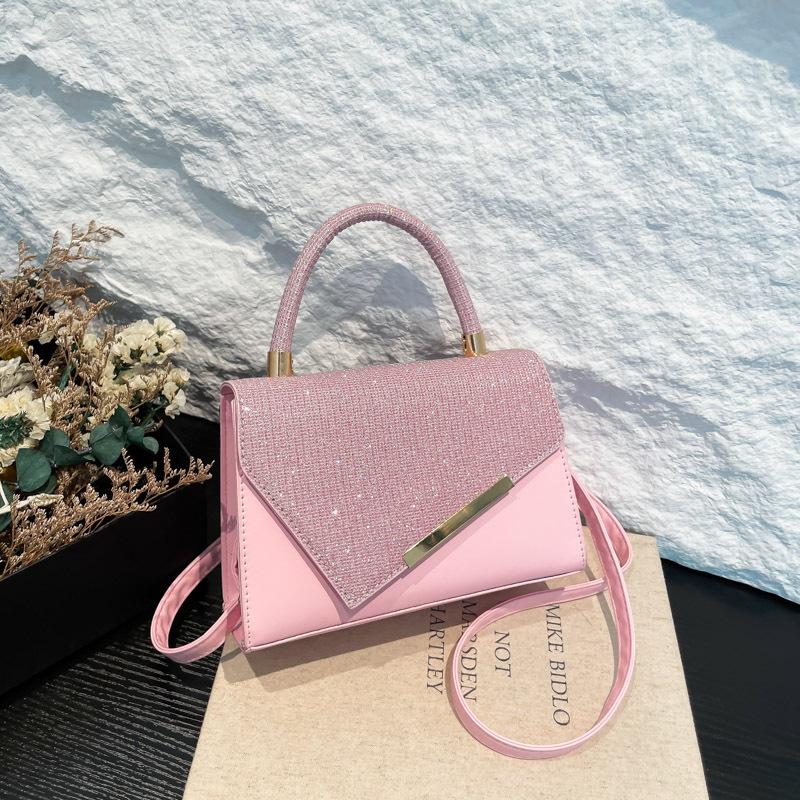 Üst Düzey Parlak Elmas Çanta, Moda Açılı Çapraz Askılı Çanta, Popüler Küçük Kare Çanta