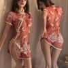 Phoenix Embroidered Retro Cheongsam-Style Lingerie Set