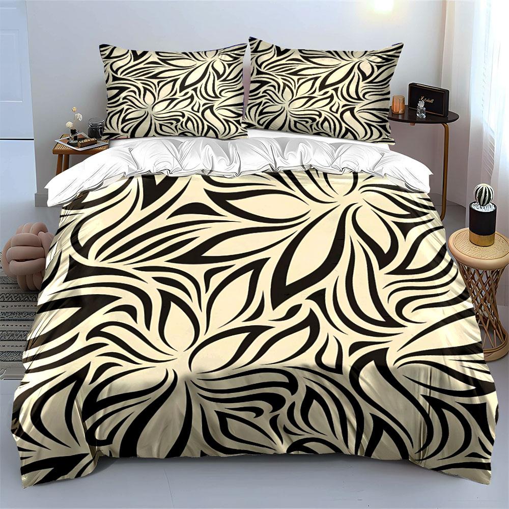 Elegant Black and White Bedding Set kid's and adults' bedroom decor, Exquisite three-piece bedding set gift