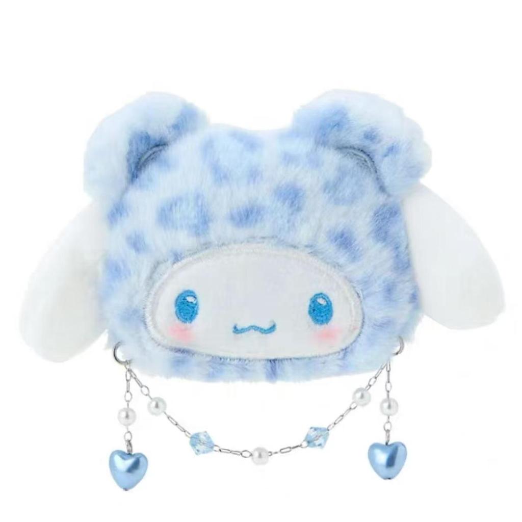 Kawaii Cinnamoroll Leopard Print Stuffed Hairclip Animation Cute Girl Bangs Clip Sweet Kitty Cat Side Clamp Hairclip Kid'S Present