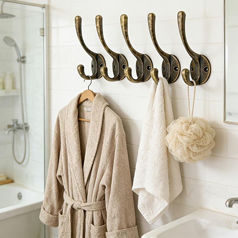 Vintage Farmhouse Wall Hooks 4/10Pcs Zinc Alloy Hangers for Coats Hats Keys Entryway Bathroom Home Decor