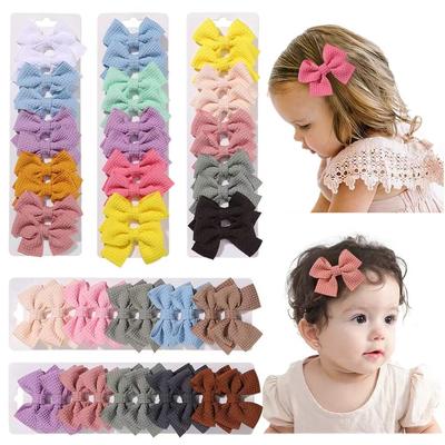 10 Teile/satz Neue Nette Solide Band Bowknot Haar Clips für Baby Mädchen Handgemachte Bögen Haarnadel Barrettes Headwear Kinder Haar Zubehör
