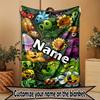 Custom Name Personalized Plants vs. Zombies Print Blanket, Home Decor, Bedroom, Sofa, Camping, Couch, Gifts for Birthday Christmas