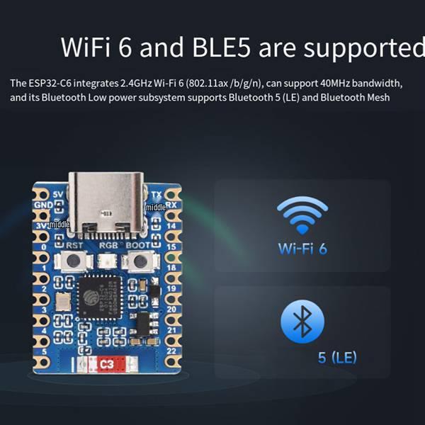 

Blue ESP32-C6-Zero SMD PCB, ESP32-C6 Mini Wi-Fi Module other