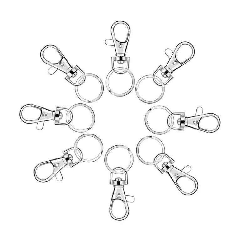 

100 Pcs/Set Lobster Claw Clasp Swivel for Key Ring Hook with Ring DIY Craft Lany 1