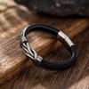 Jewelry Simple Two-color Leather Men's Bracelet Stainless Steel Magnet Buckle Trend Bracelet Creative Accessories