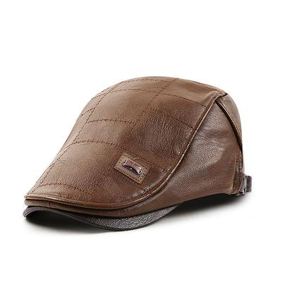Winter Men's Beret of New Design Women's Newsboy Cap Made of Artificial Leather Men's Warm Leather Hats