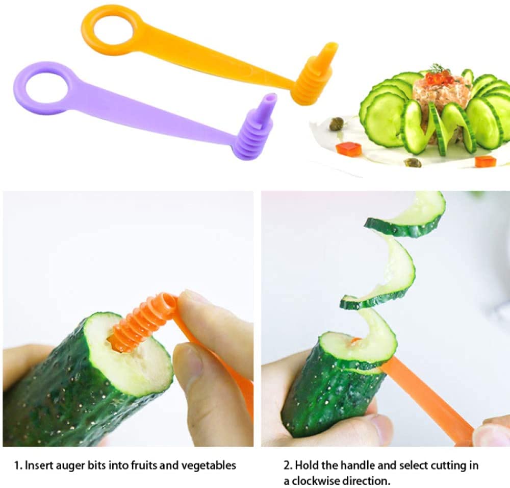 Vegetable and Fruit Manual Spiral Slicer, Cucumber and Potato Slicer, Kitchen Fry Making Special Equipment