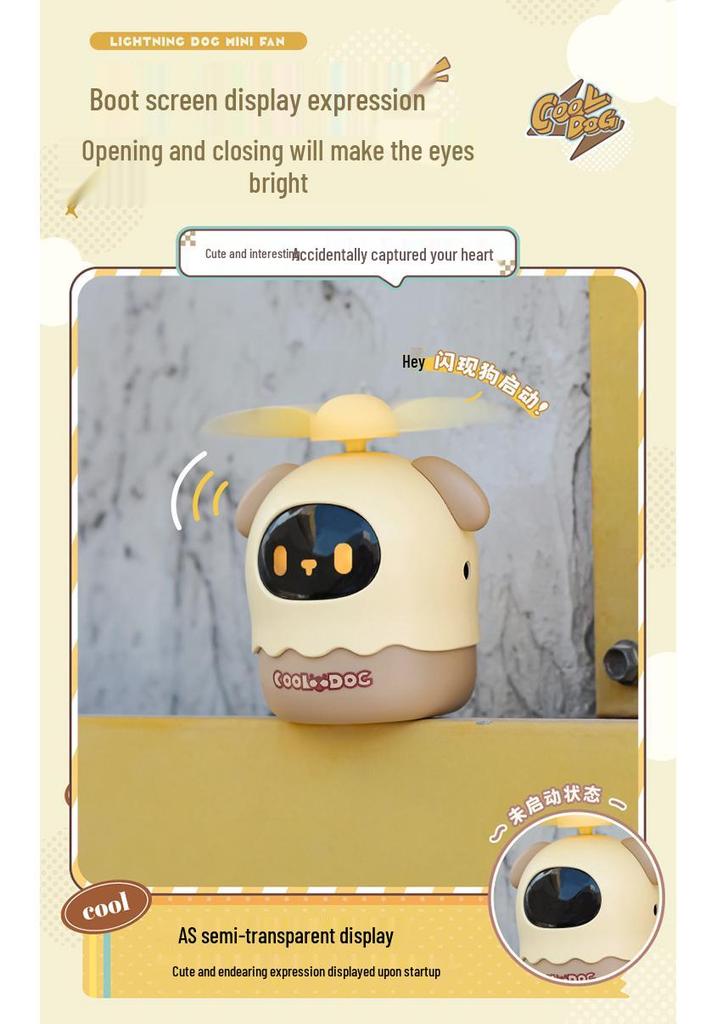 Summer Cartoon USB Rechargeable Mini Handheld Fan with Soft Silicone Blades