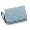 Women's Tri-Fold Embroidered Heart Wallet with Multi-Card Slots and Leather Coin Purse