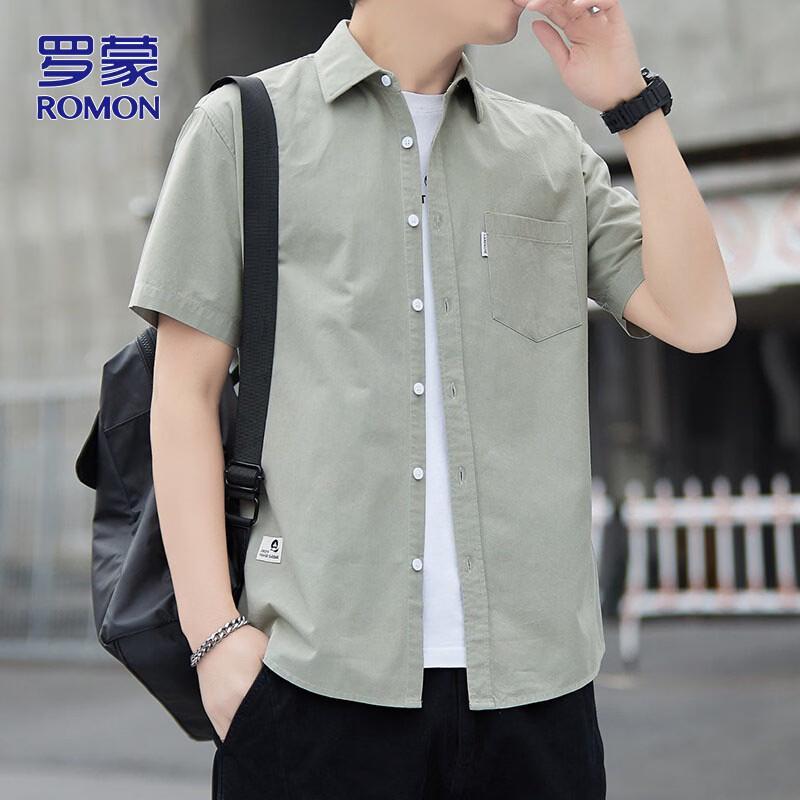 ROMON Men s Pure Cotton Short-Sleeve Shirt XL