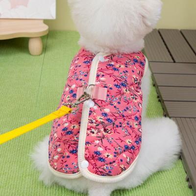 Overalls for Dogs Cats Winter Dog Clothes Fashion Floral Puppy Coat Pet Warm Jacket Chihuahua Yorkie Dachshund Plush Dog Vests