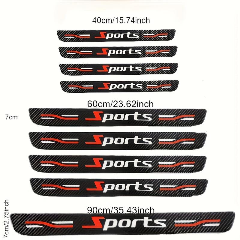 9PCS Car Door Sills Guards Stickers Film Anti Scratch Carbon Fiber Protector Scuff Pedal Cover Auto Accessories