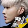 Men's Japanese & Korean Style Diamond Inlaid Triangle Earrings