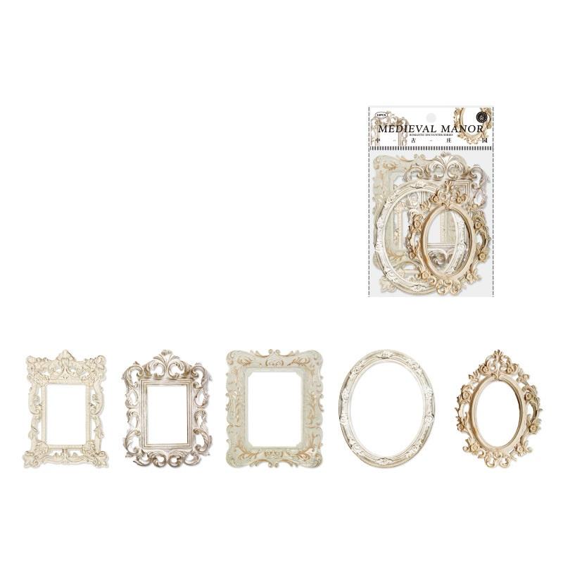 10pcs/pack Creative Embossment Frame Planner Journal Decoration Material Paper Photo Album Scrapbooking Diy Boarder Trim