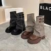Retro British style thick-soled high-top Martin boots women's autumn and winter design sense fashion small man thin explosion short boots