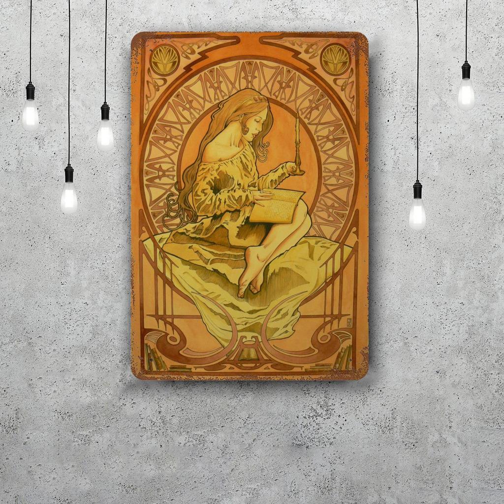 Art Nouveau Classic Poster Rusty Metal Plaque Retro Decorative Plate Bar Man Cave Garage Club Metal Sign Wall Decoration