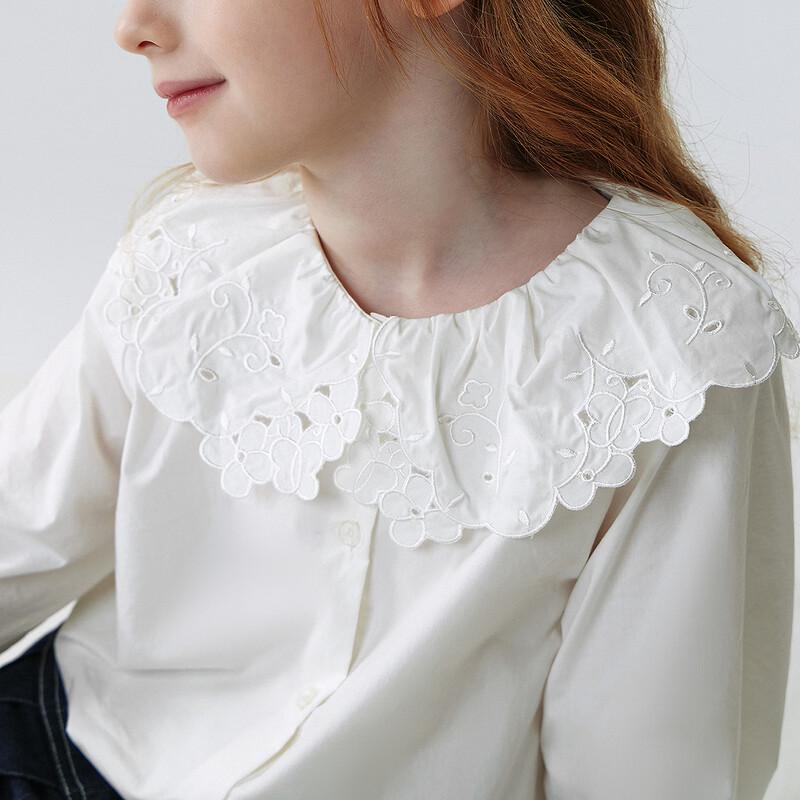 Minibala Girls' Pure Cotton Lapel Shirt