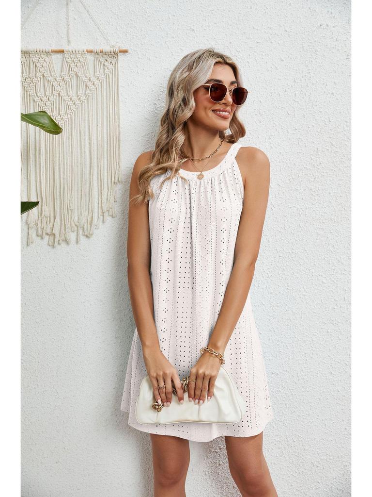 European and American Women's Sleeveless Halter Neck Beach Dress Cover-up